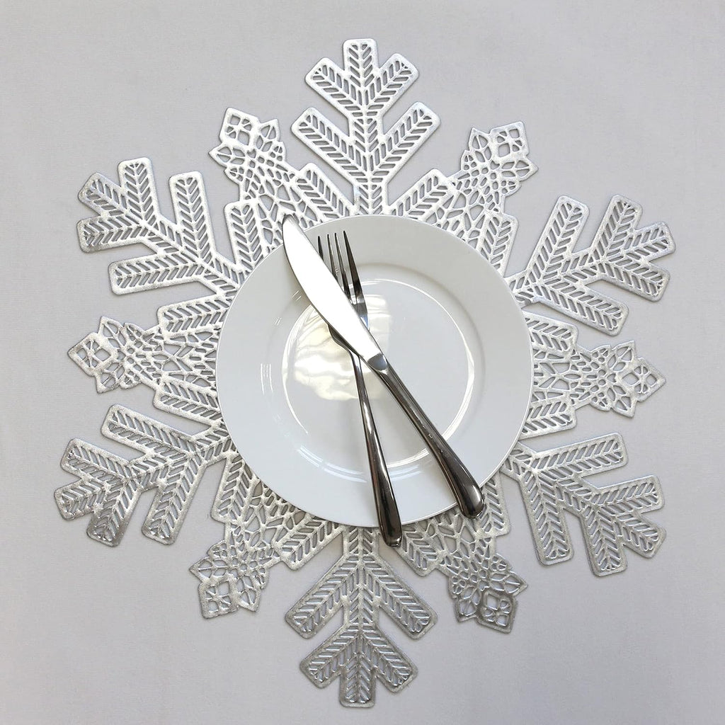 Silver Snowflake Vinyl Placemats – Set of 6 – view 4