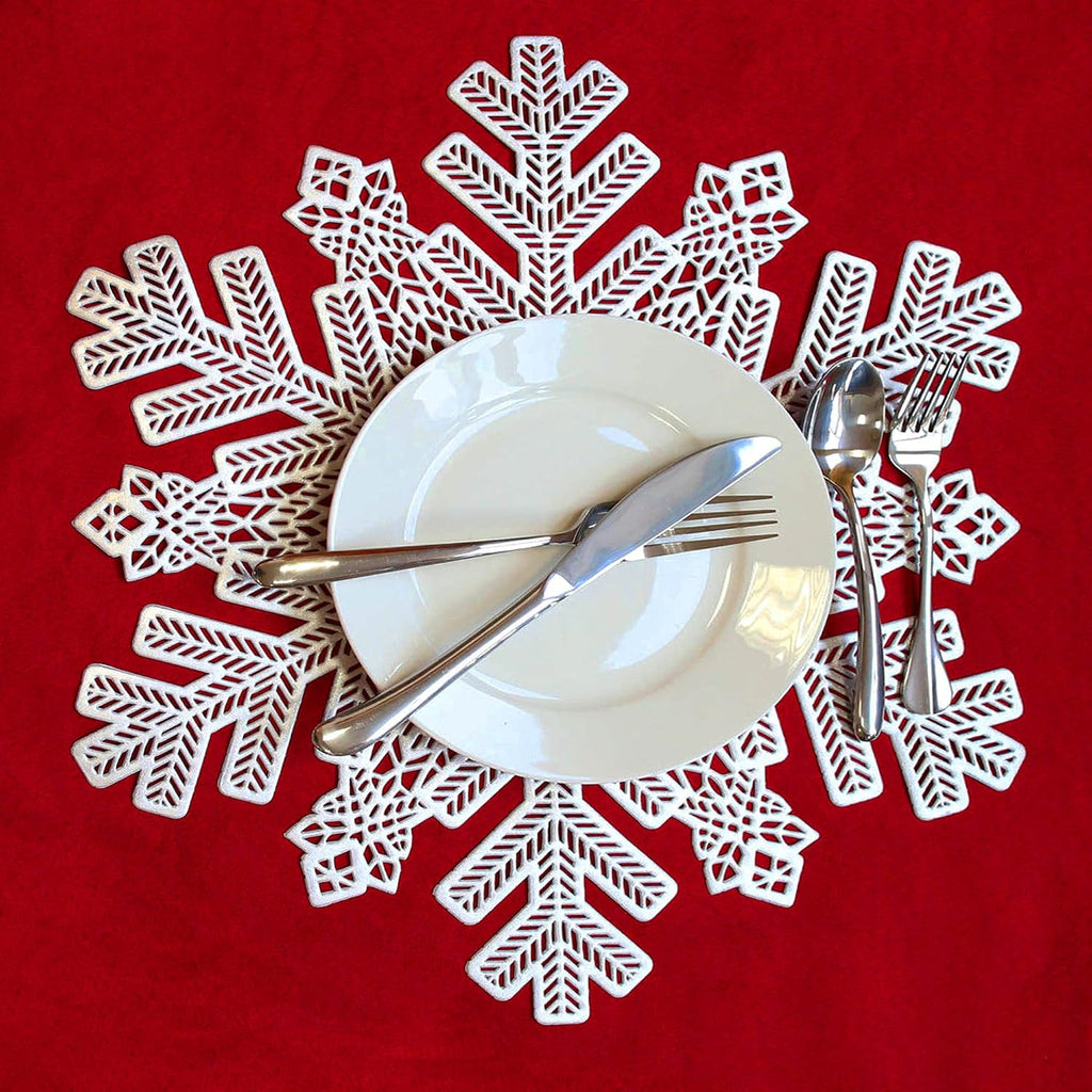 Silver Snowflake Vinyl Placemats – Set of 6 – view 8