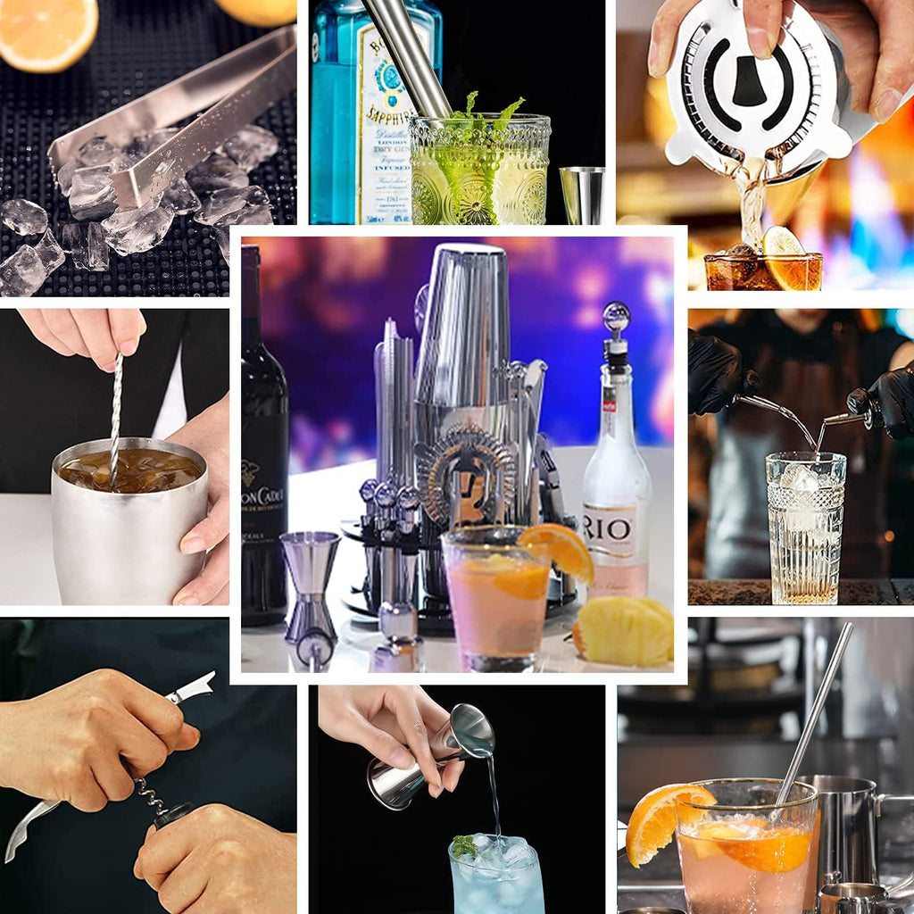Cocktail Shaker Bar Set with Stand – 23 Piece
