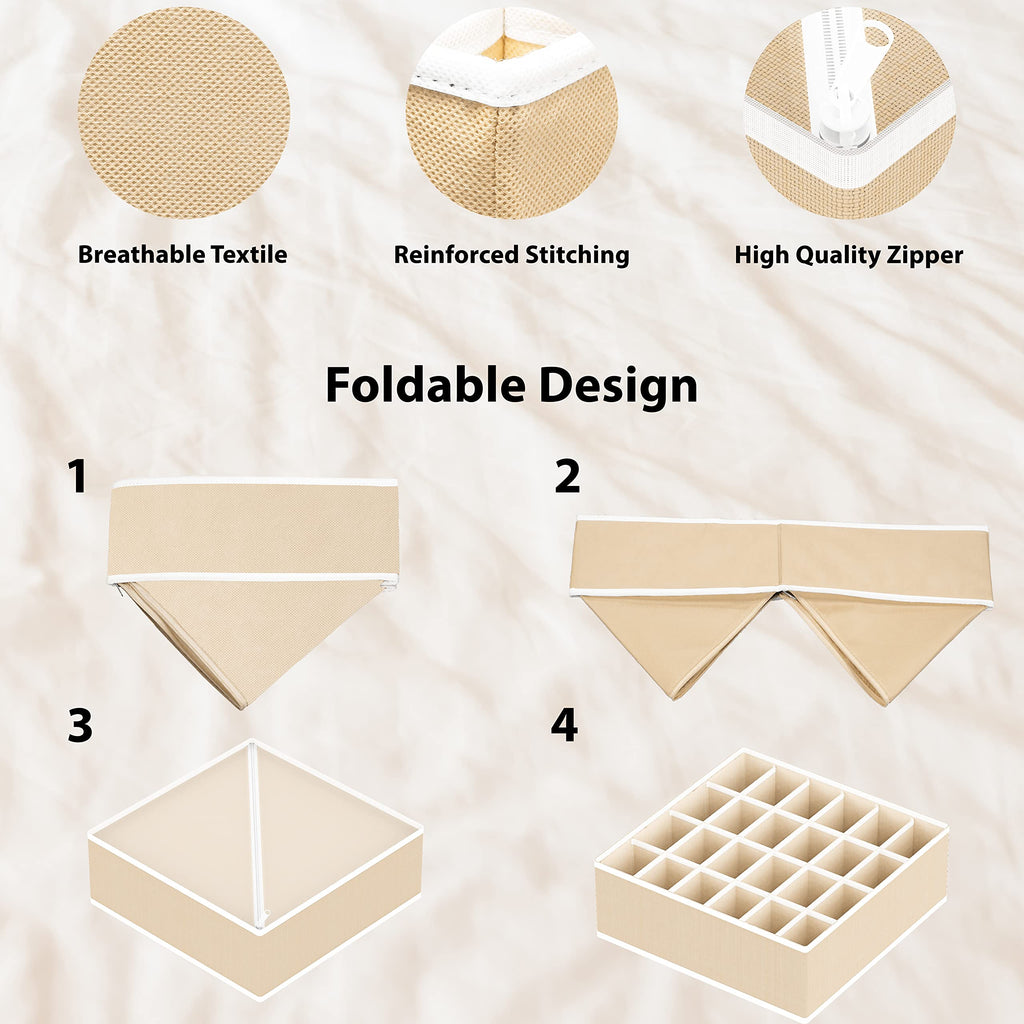 Underwear & Sock Drawer Organisers – 4 Pack