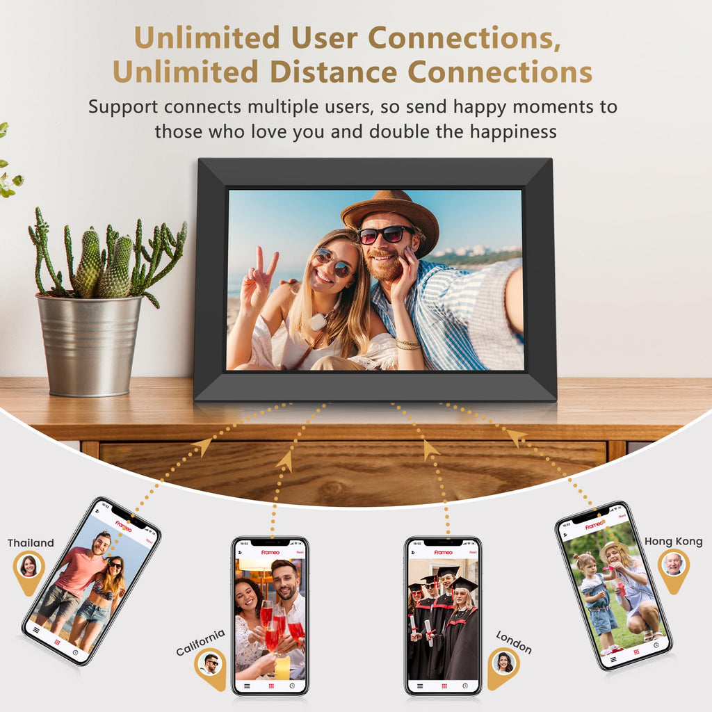10.1" WiFi Digital Photo Frame with Frameo App