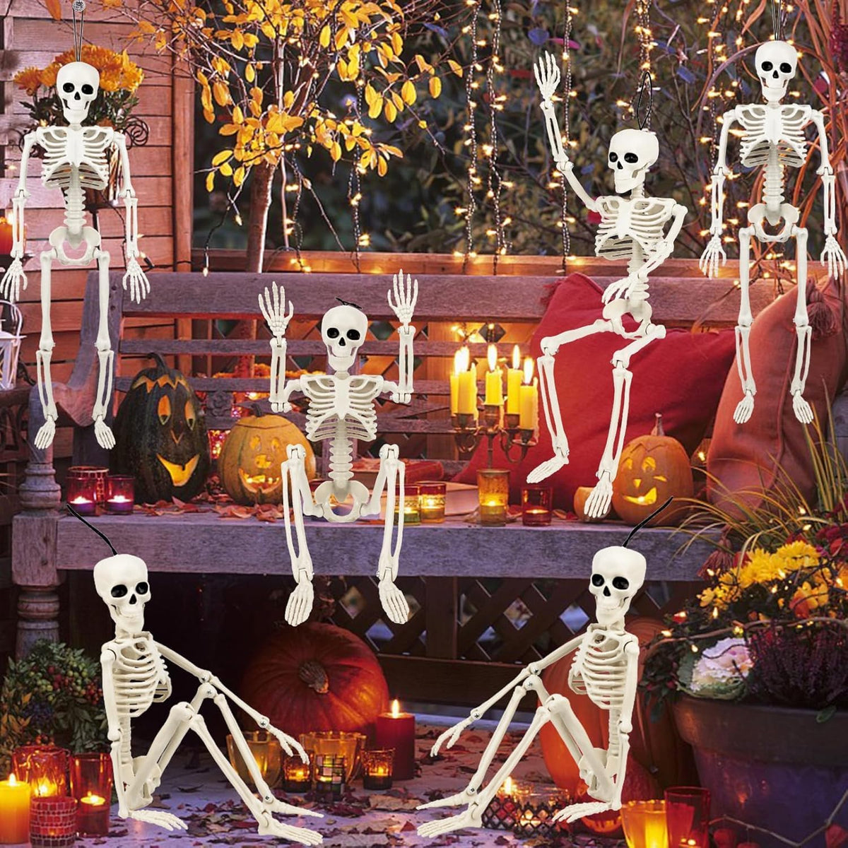 Poseable Halloween Skeletons – 40 cm, 6 Pack – view 5