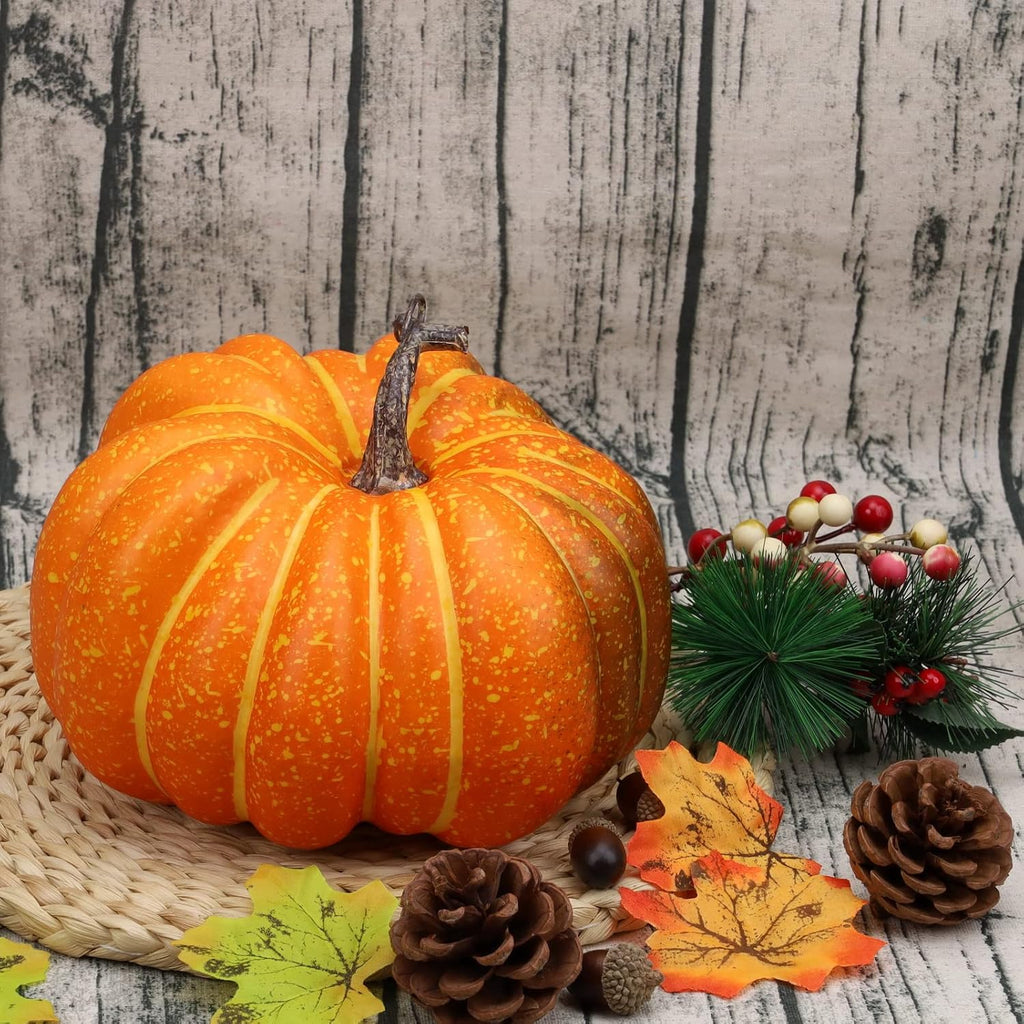 Artificial Flat Pumpkin – 20 cm Decorative Pumpkin – view 3