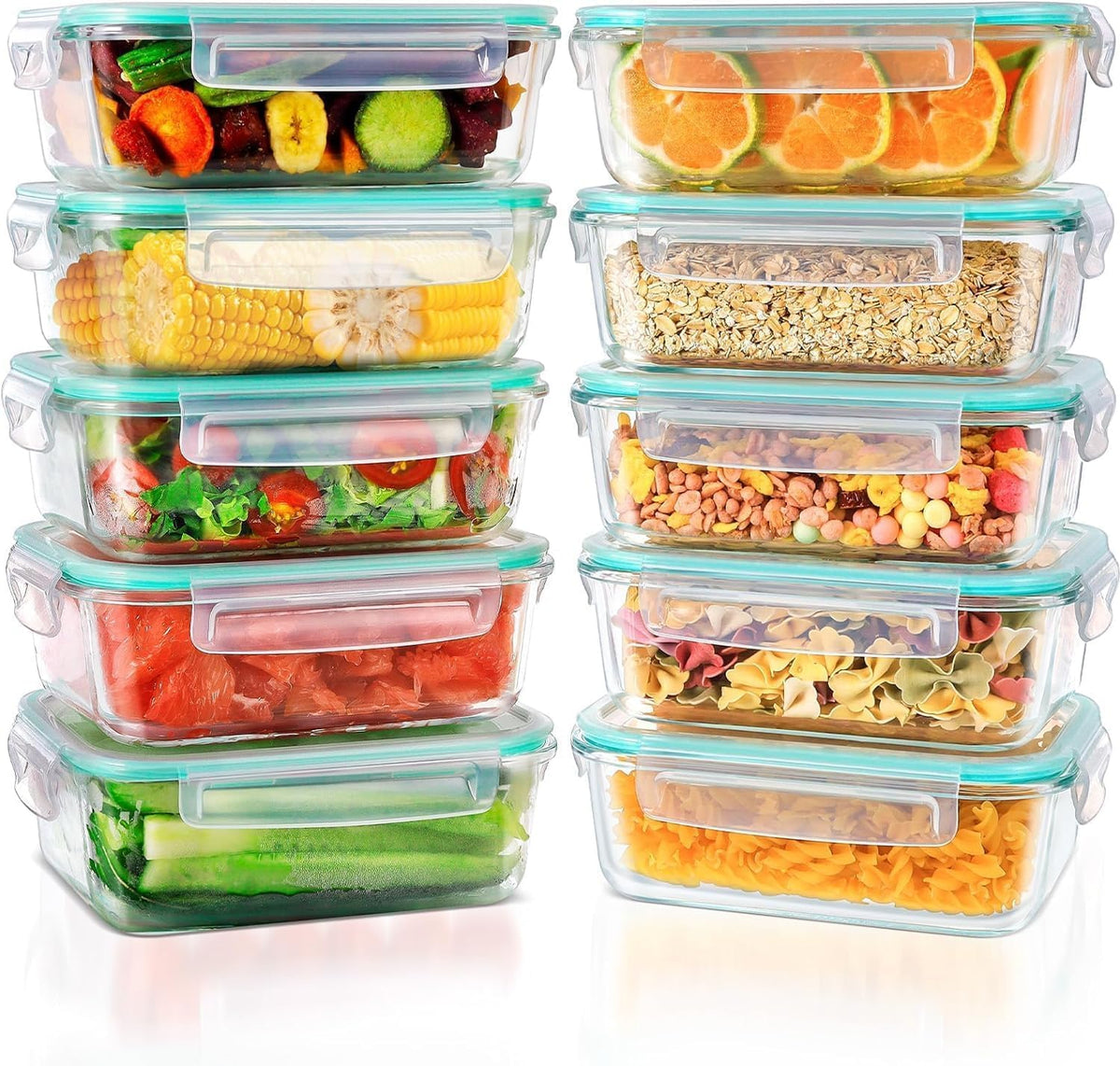 Airtight Glass Meal Prep Containers – 10 Pack