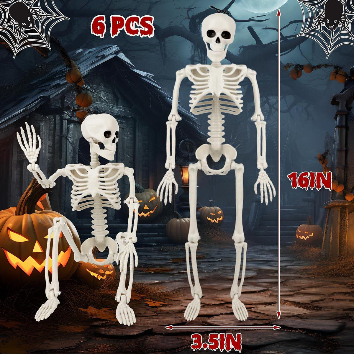Poseable Halloween Skeletons – 40 cm, 6 Pack – view 2