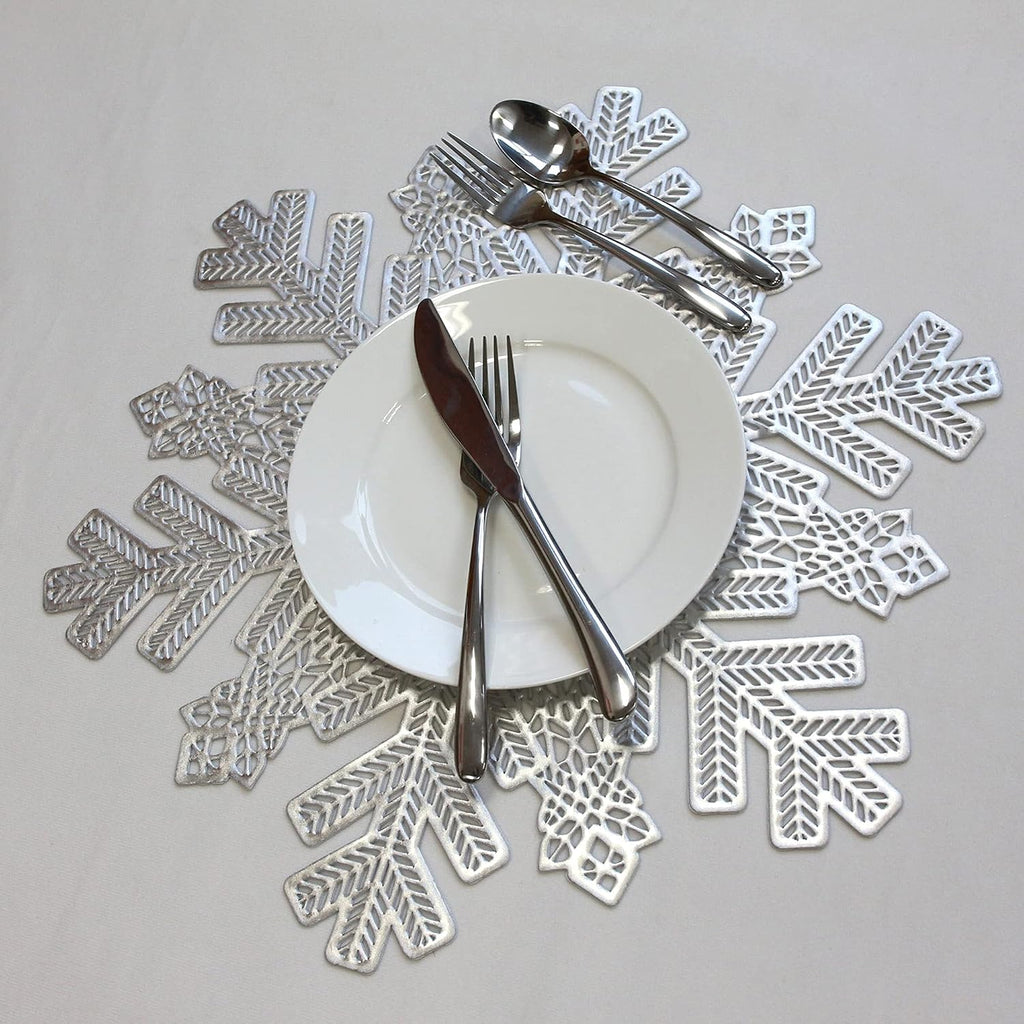 Silver Snowflake Vinyl Placemats – Set of 6 – view 3
