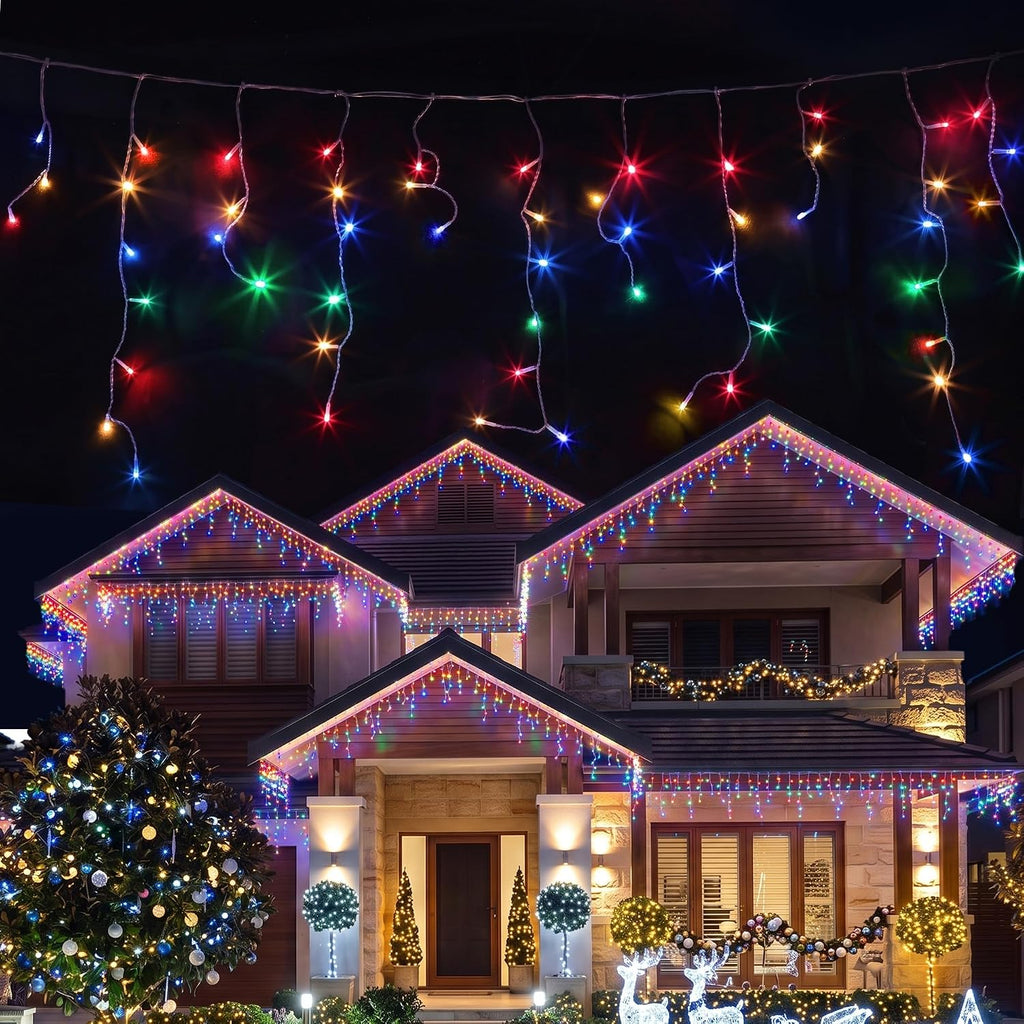 Jingle Jollys Christmas Icicle Lights – Solar & Plug-In Options