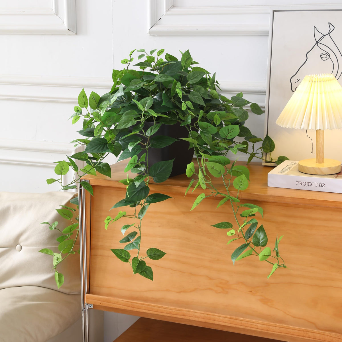 Artificial Pothos Plant in Black Pot – 75 cm