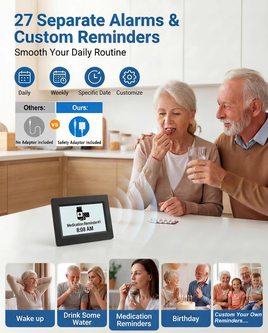 Talking Digital Day & Date Clock – Large Display for Seniors