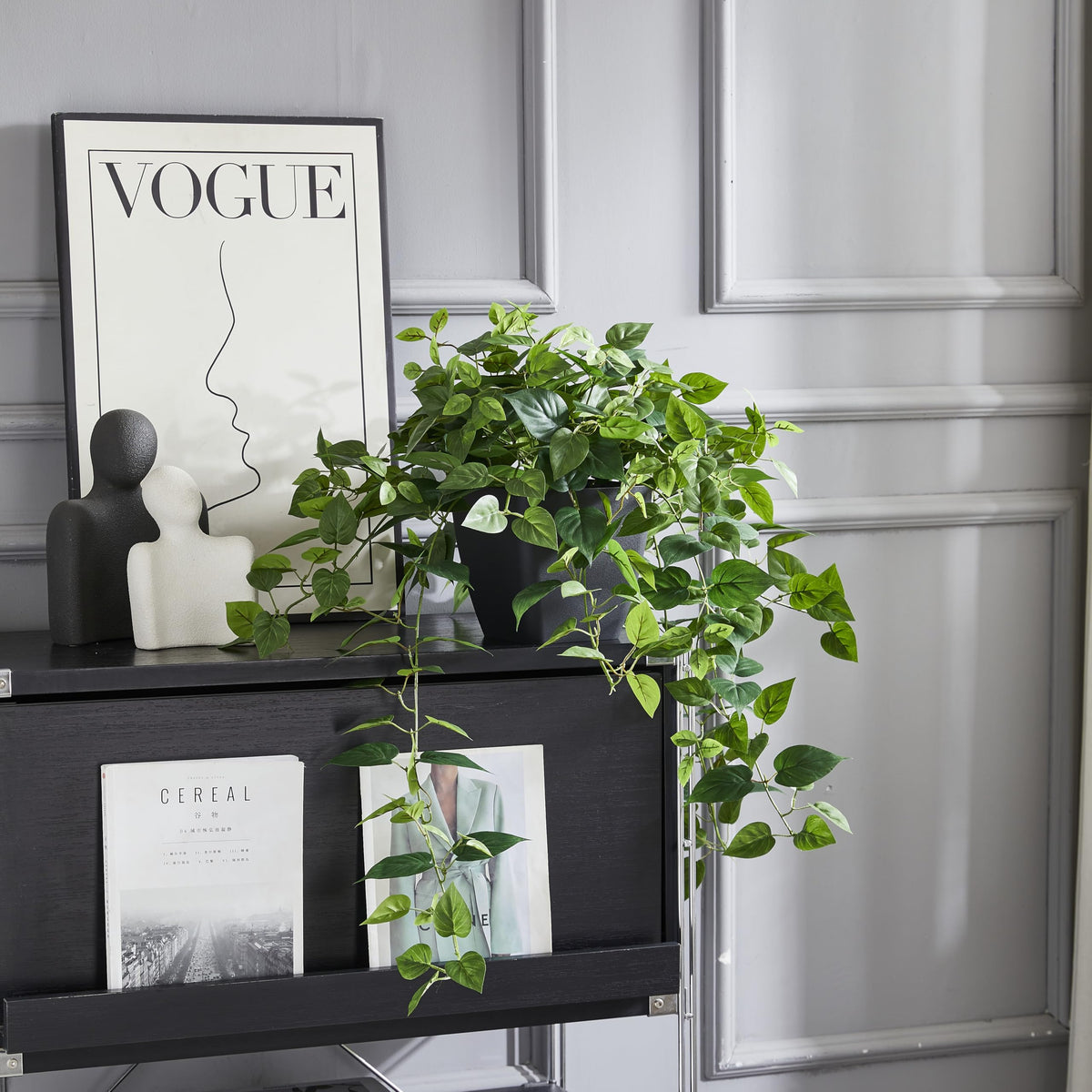 Artificial Pothos Plant in Black Pot – 75 cm