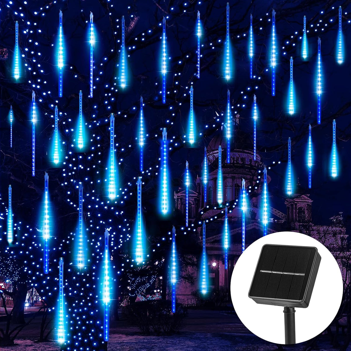 Solar Meteor Shower Christmas Lights – 8 Tube – view 8