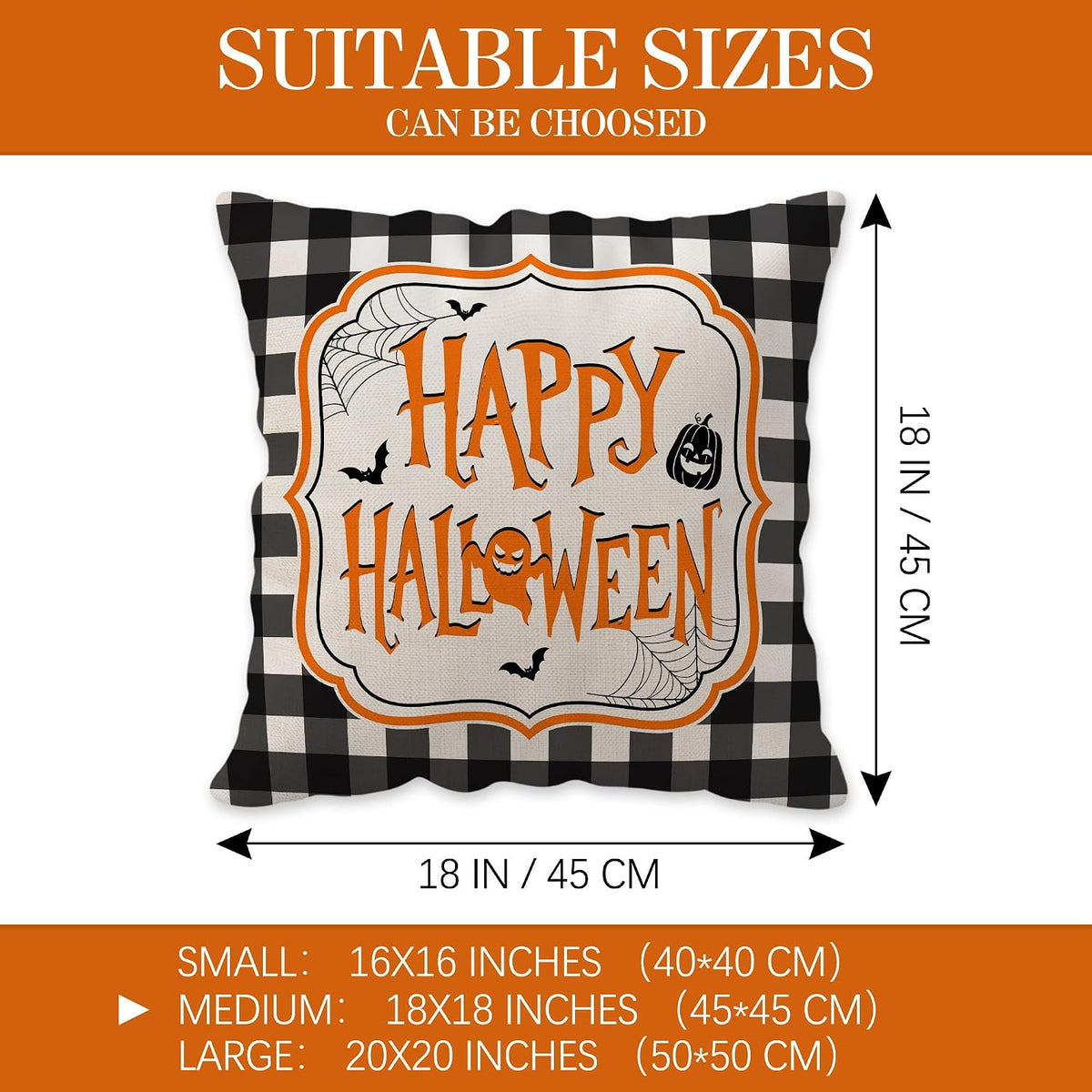 Halloween Cushion Covers – Trick or Treat Throw Pillow Covers – view 2