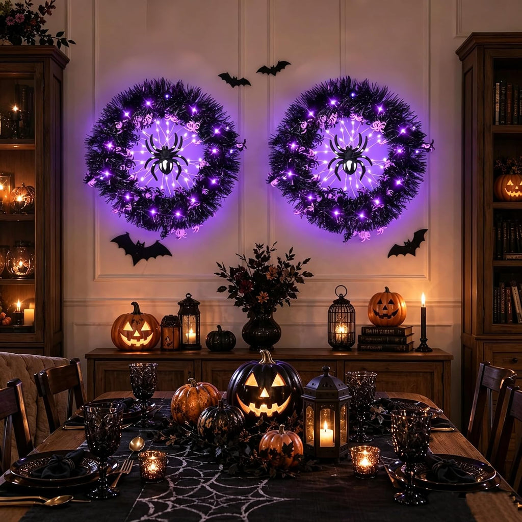 Spider Halloween Wreath – 35 cm Front Door Wreath – view 8