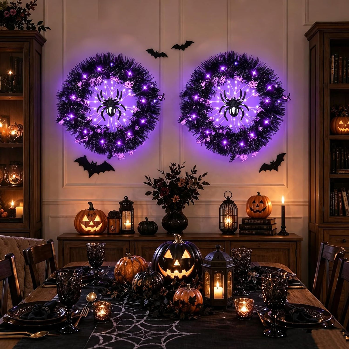 Spider Halloween Wreath – 35 cm Front Door Wreath – view 8