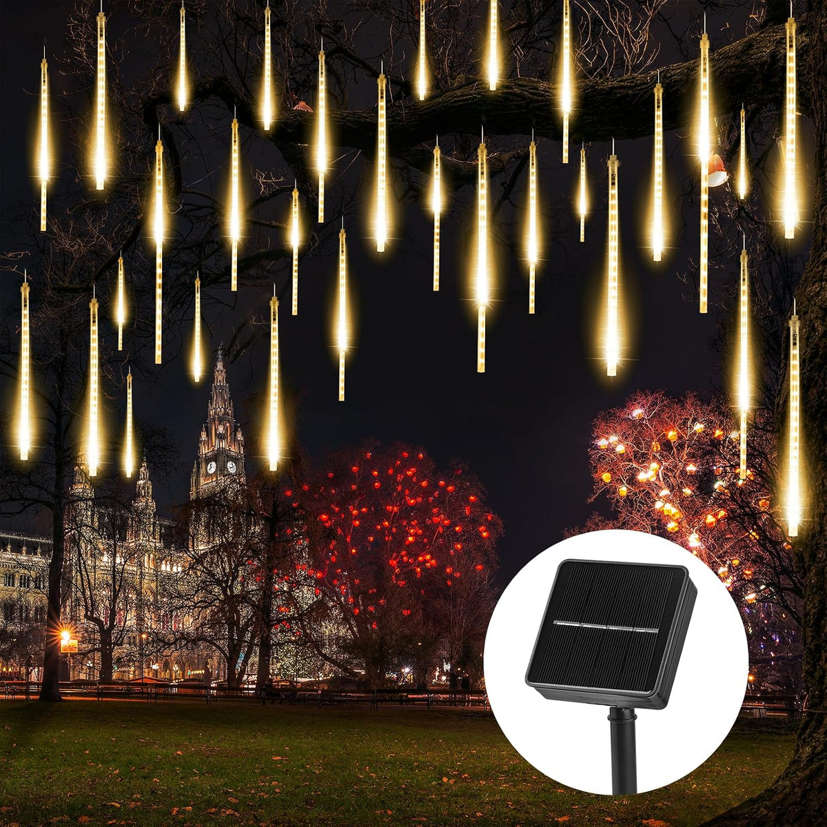 Solar Meteor Shower Christmas Lights – 8 Tube – view 9