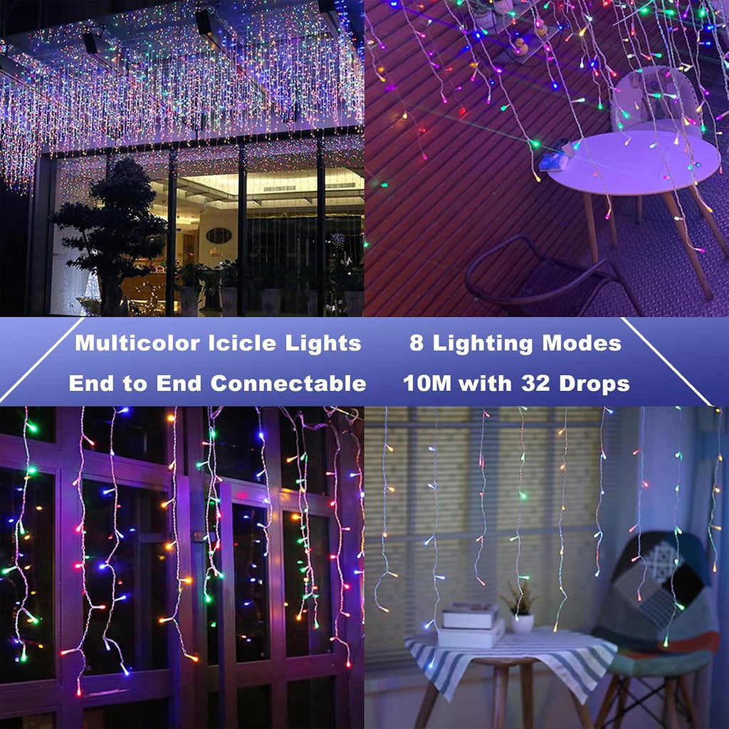 Solar Christmas Icicle Lights – 8 Modes – view 7