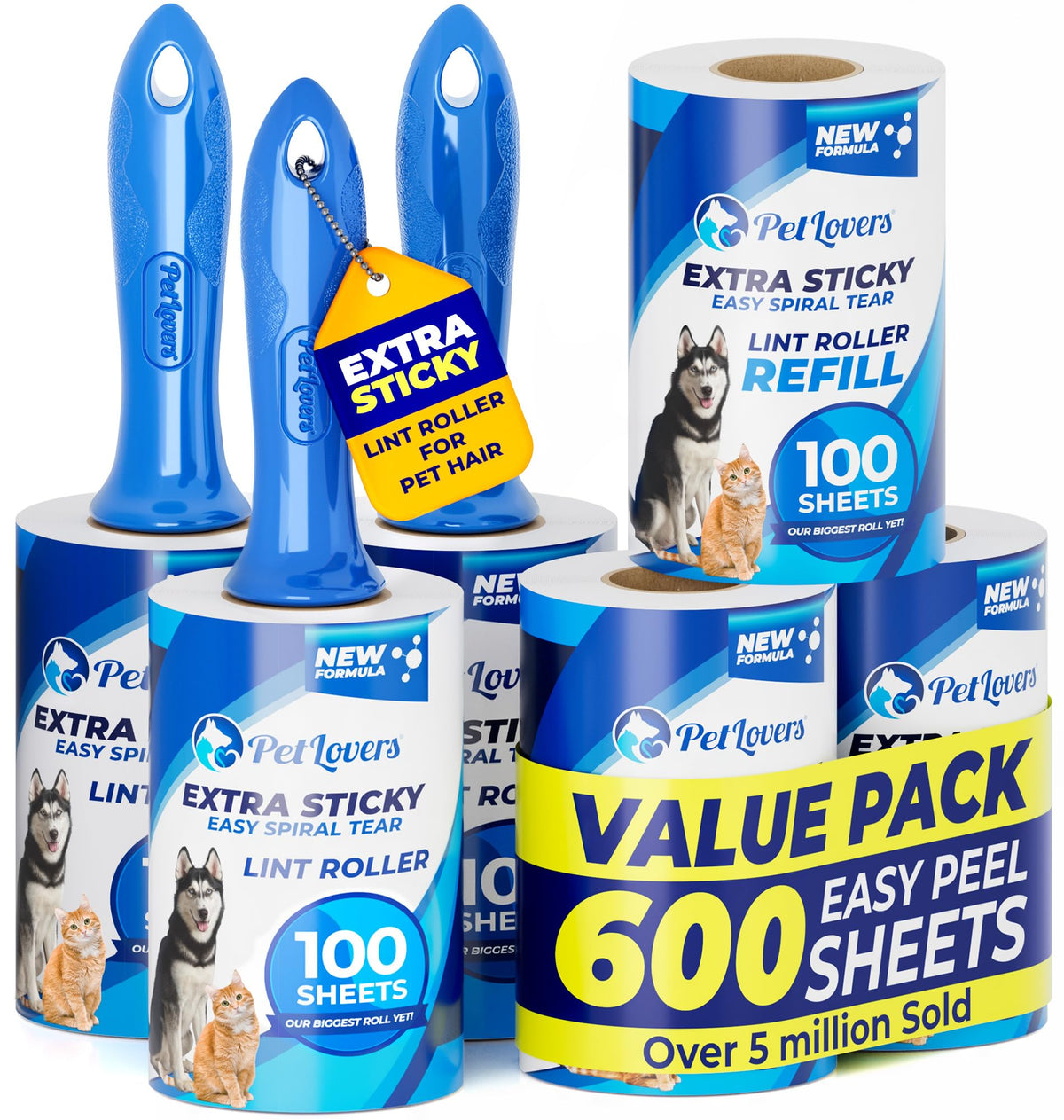 Extra Sticky Lint Roller Value Set for Pet Hair
