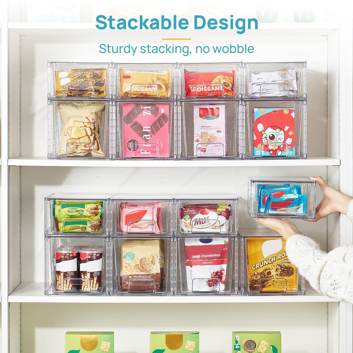 Clear Stackable Storage Drawers – 4 Pack