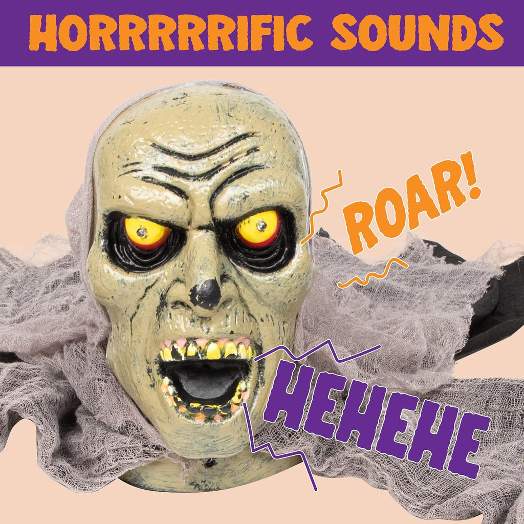 Light-Up Zombie Groundbreaker with Sound – Halloween Yard Prop – view 4