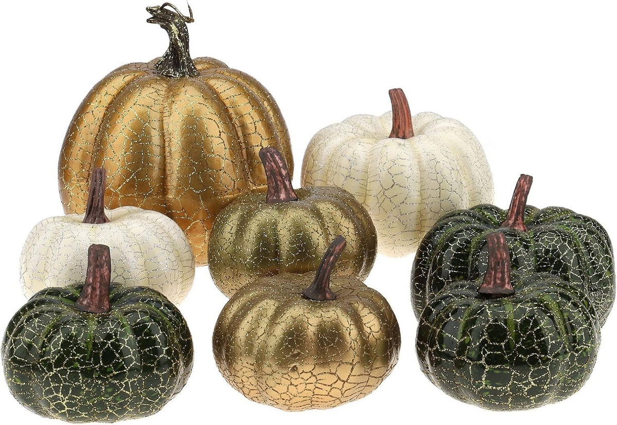 Artificial Foam Pumpkins – 8 Piece Assorted Set