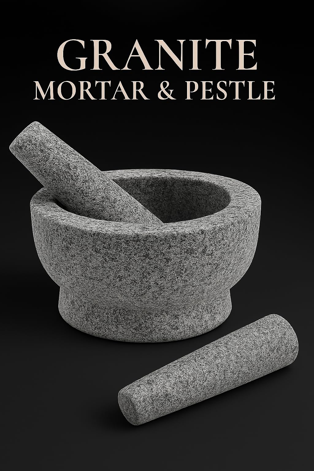 Heavy Granite Mortar & Pestle – 15 cm