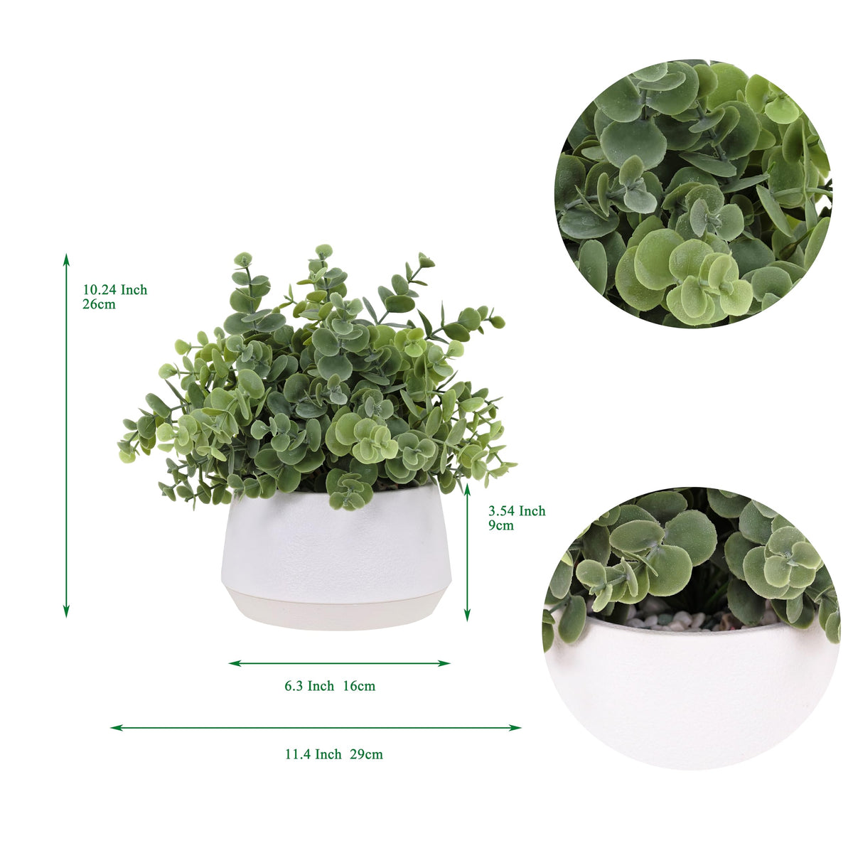 Artificial Eucalyptus Plant in White Pot