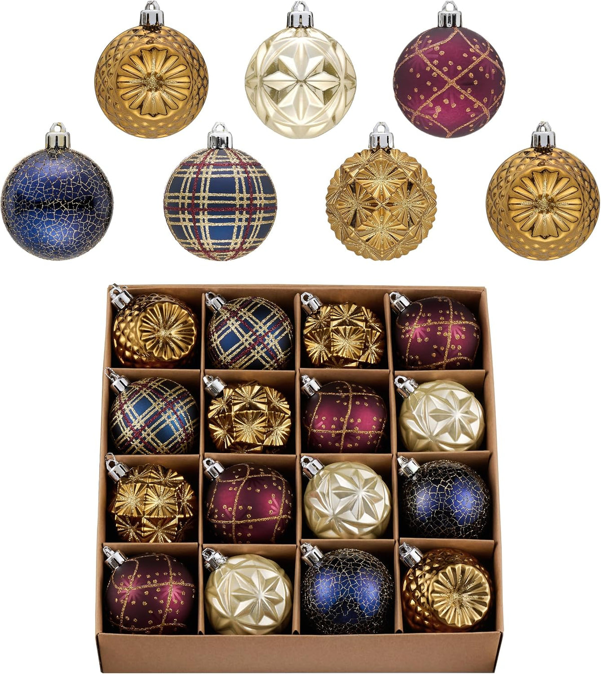 Copper & Gold Christmas Ornaments – 16 Piece – view 9
