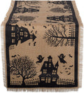 Haunted House Burlap Halloween Table Runner – 36 x 287 cm