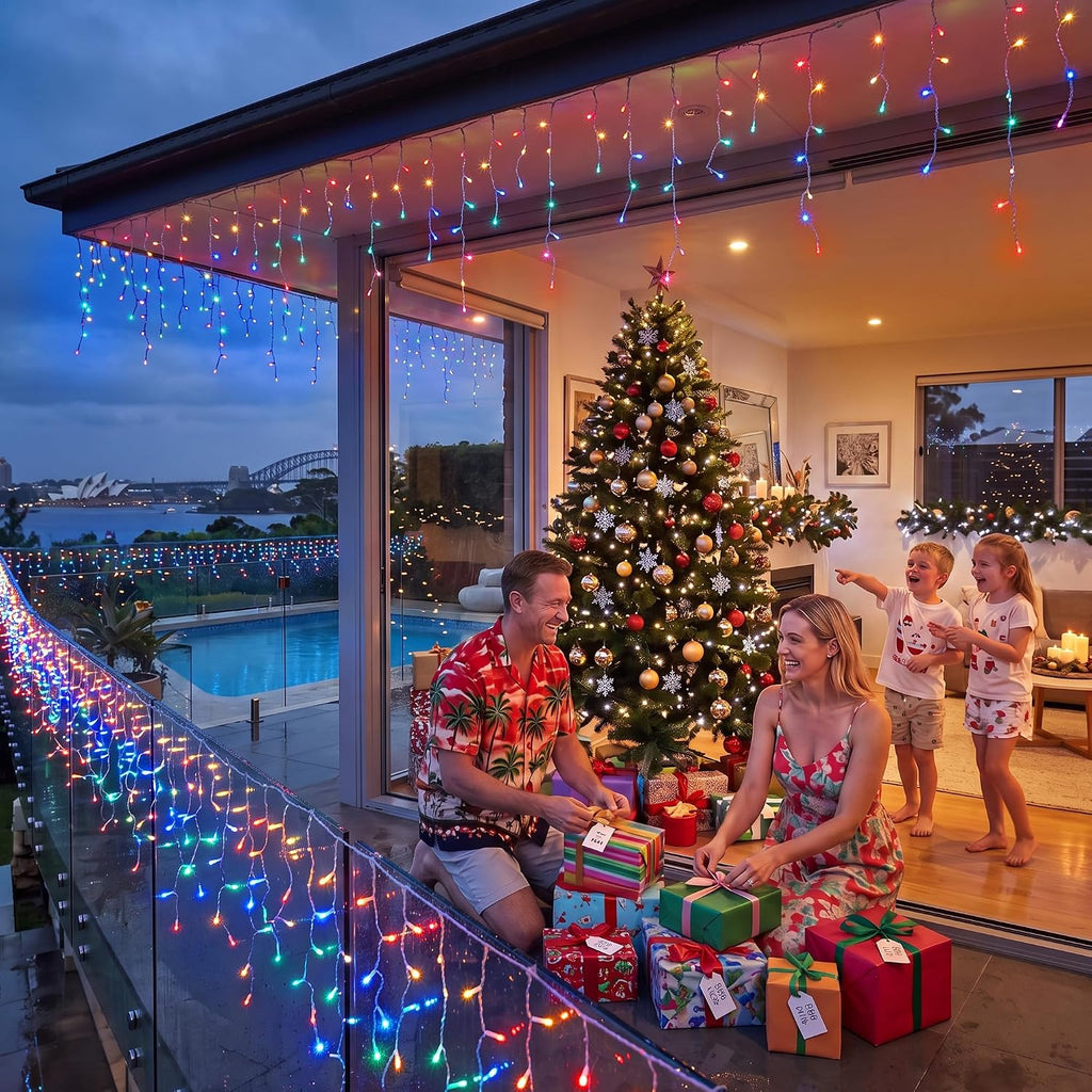 Jingle Jollys Christmas Icicle Lights – Solar & Plug-In Options – view 6