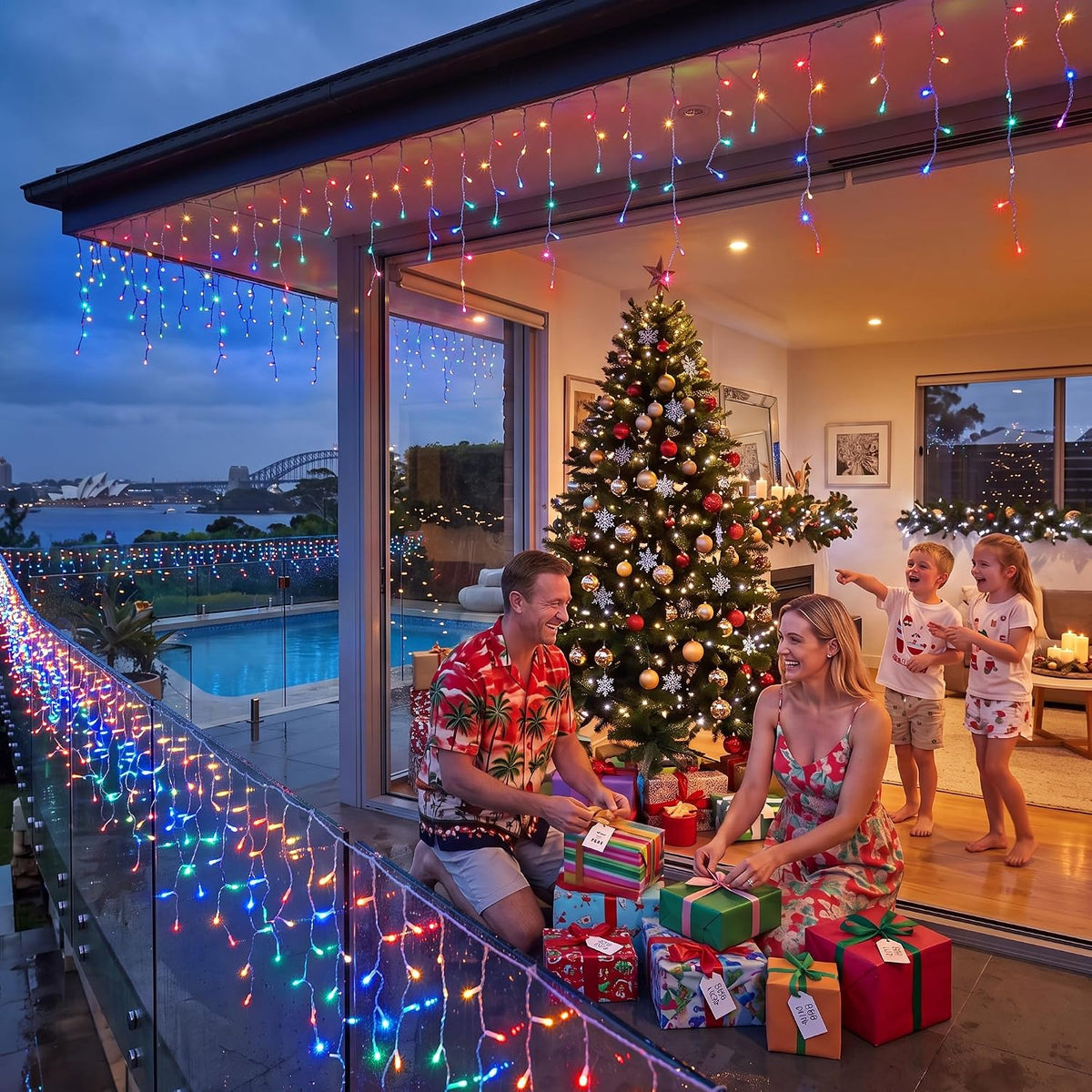 Jingle Jollys Christmas Icicle Lights – Solar & Plug-In Options – view 6