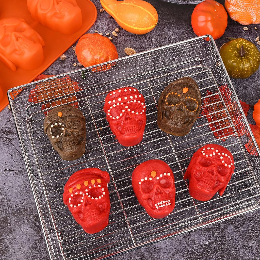 Silicone Skull Cake Pan – 2 Pack, 6 Cavity Moulds – view 3