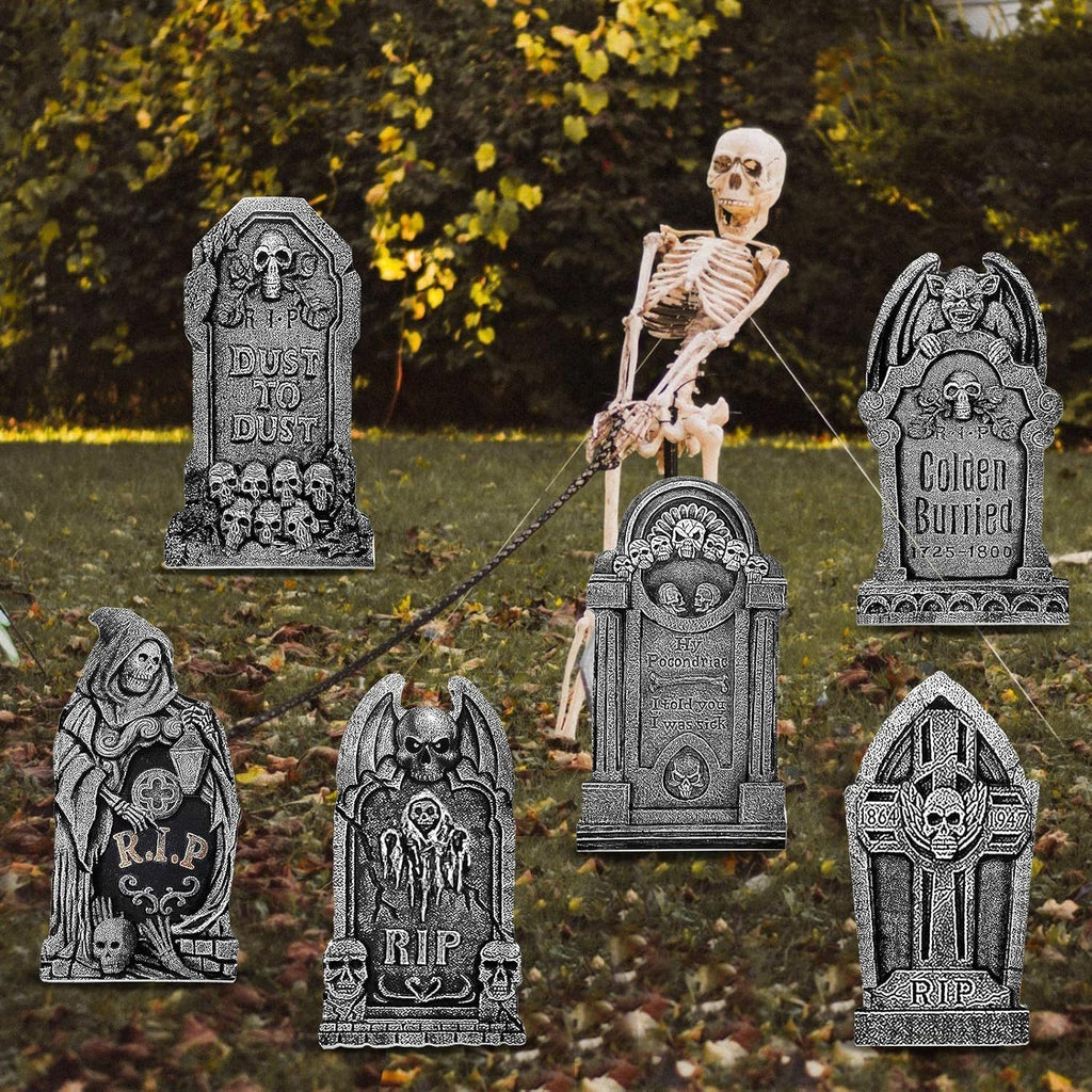 Large Graveyard Tombstones – 6 Piece Halloween Yard Signs – view 6