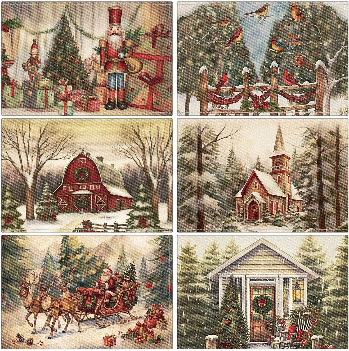 Christmas Placemats – Set of 6 Washable – view 9