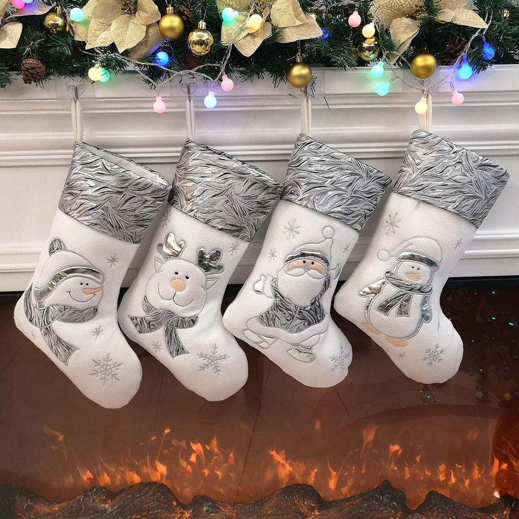 Christmas Stockings – Set of 4 Santa & Friends