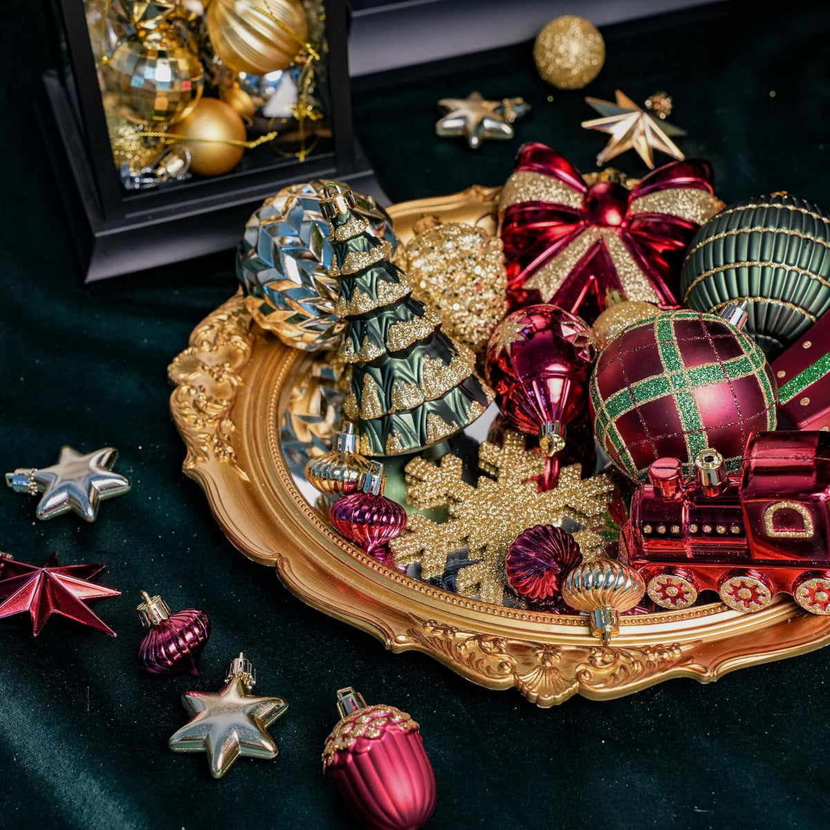 Christmas Bauble Set – 82 Piece Red, Green & Gold – view 4