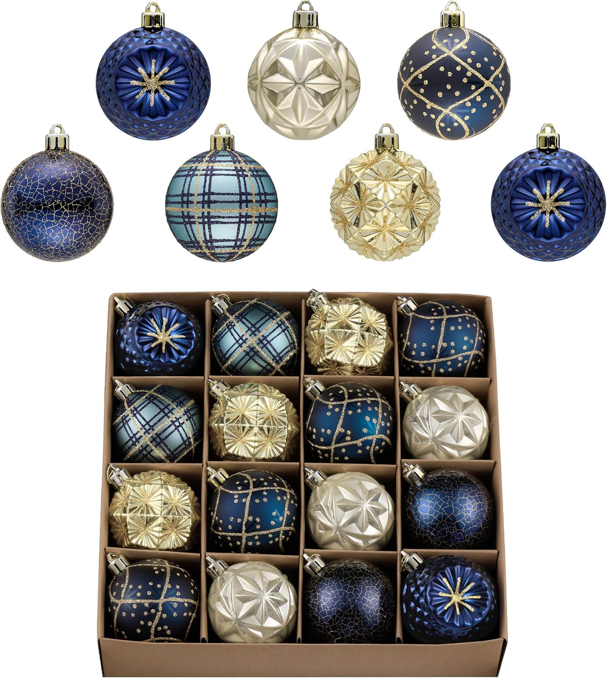 Copper & Gold Christmas Ornaments – 16 Piece – view 12