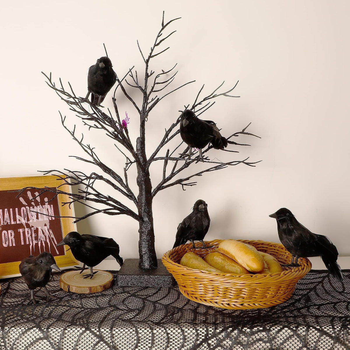 Handmade Feathered Black Crows – 6 Pieces – view 4