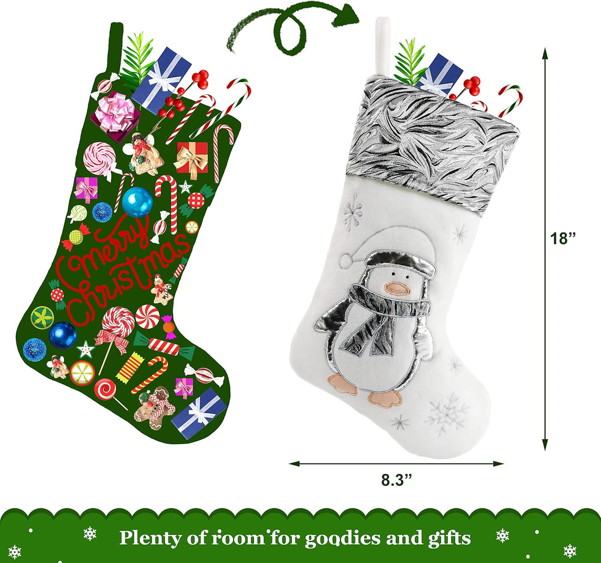 Christmas Stockings – Set of 4 Santa & Friends – view 2