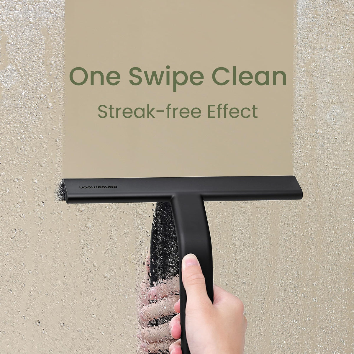 JustHang Silicone Shower Squeegee with Built-in Hook