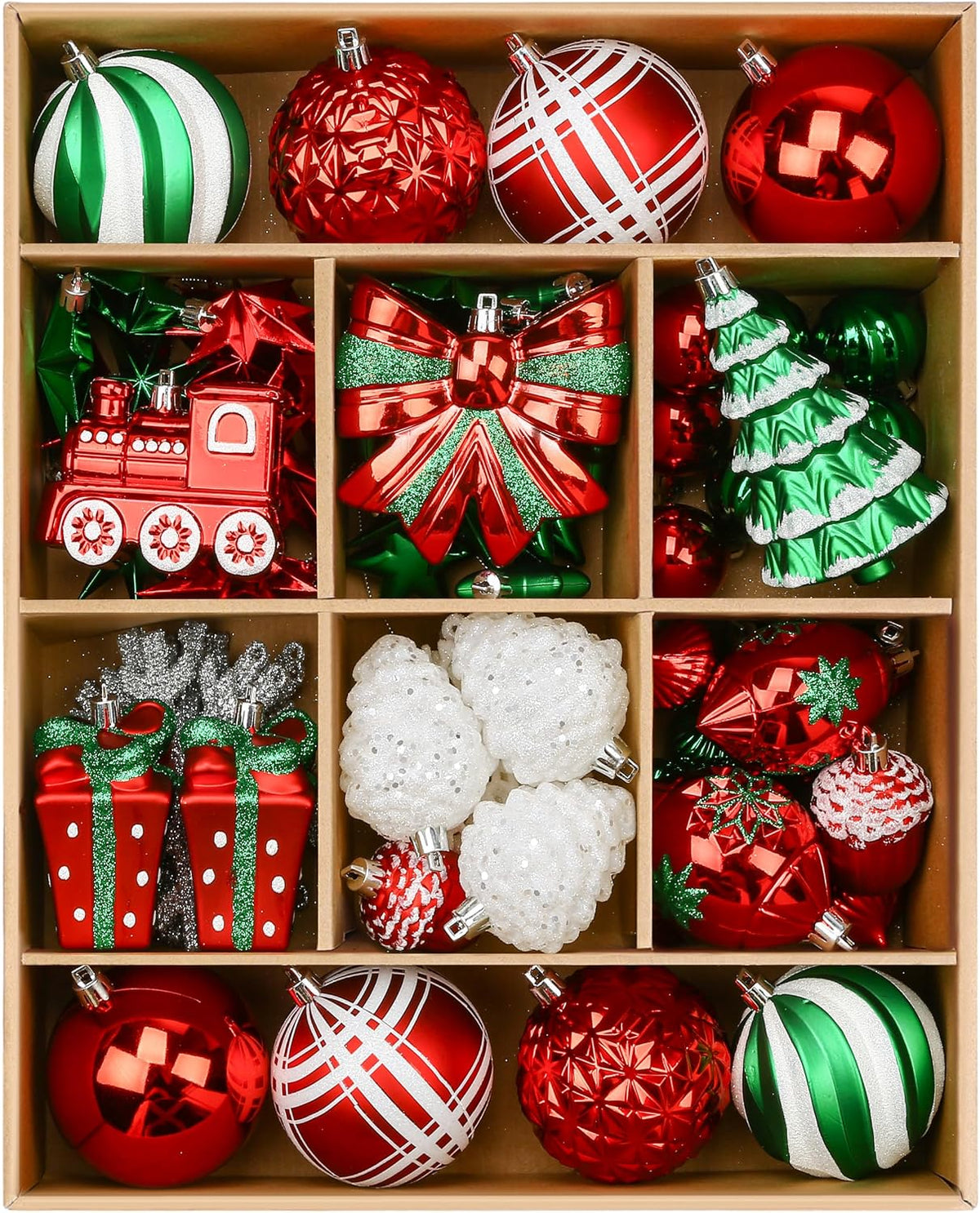 Christmas Bauble Set – 82 Piece Red, Green & Gold – view 10