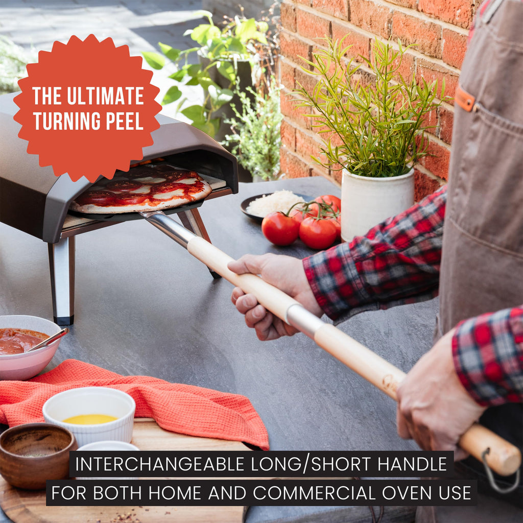 Perforated Pizza Turning Peel – Detachable Long Handle
