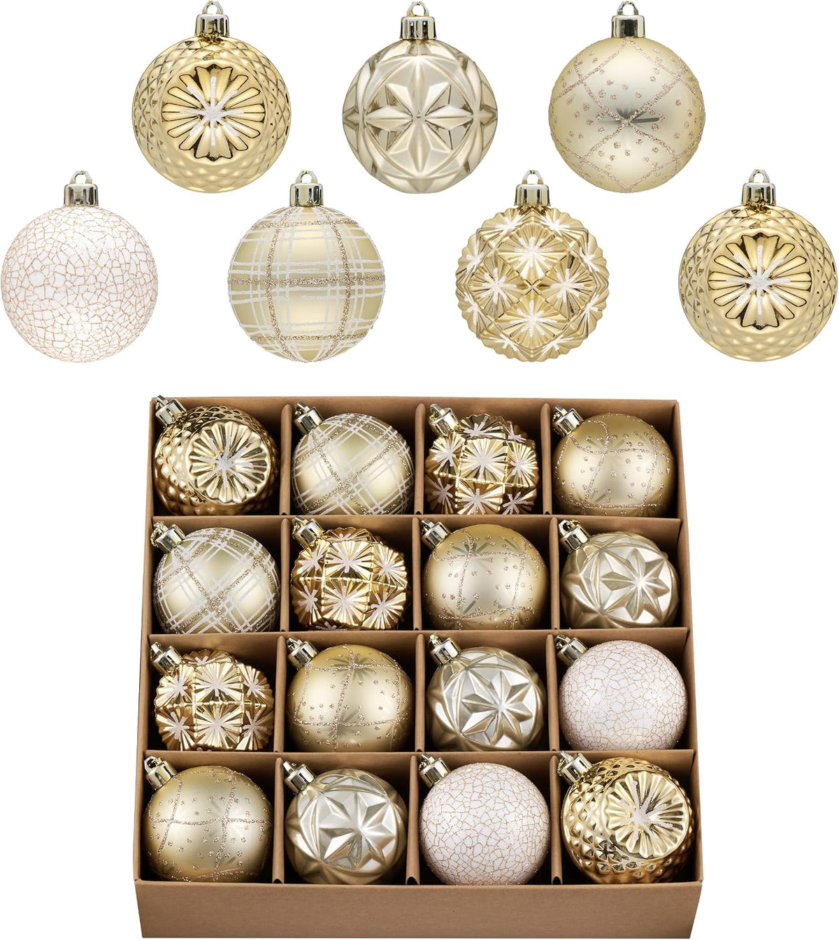 Copper & Gold Christmas Ornaments – 16 Piece – view 11