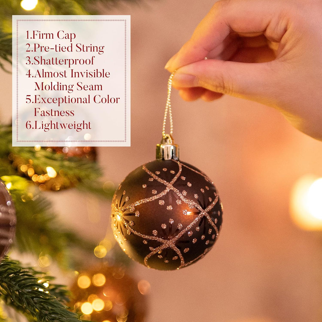 Copper & Gold Christmas Ornaments – 16 Piece – view 5