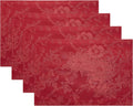 Poinsettia Jacquard Christmas Placemats – 33 x 48 cm