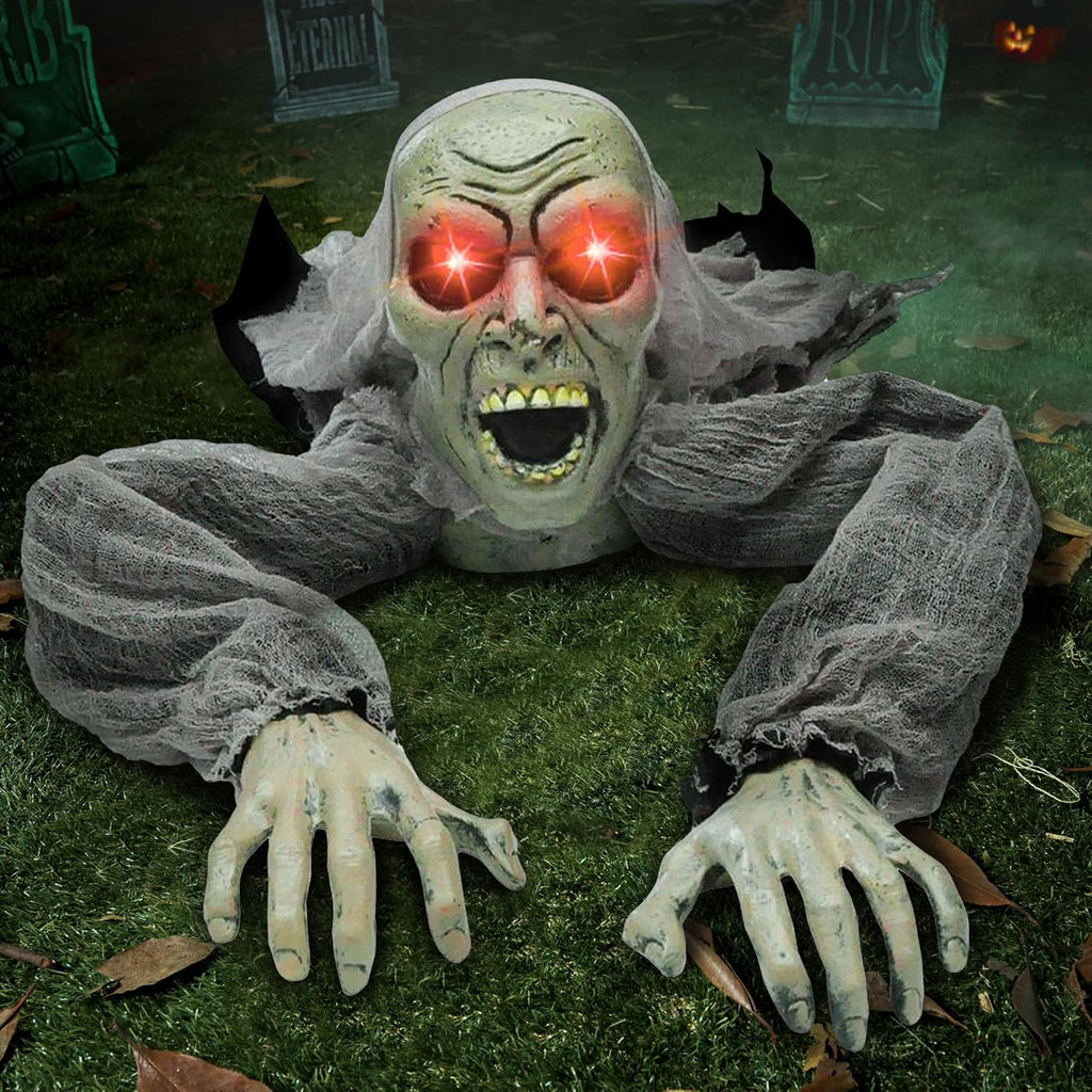 Light-Up Zombie Groundbreaker with Sound – Halloween Yard Prop