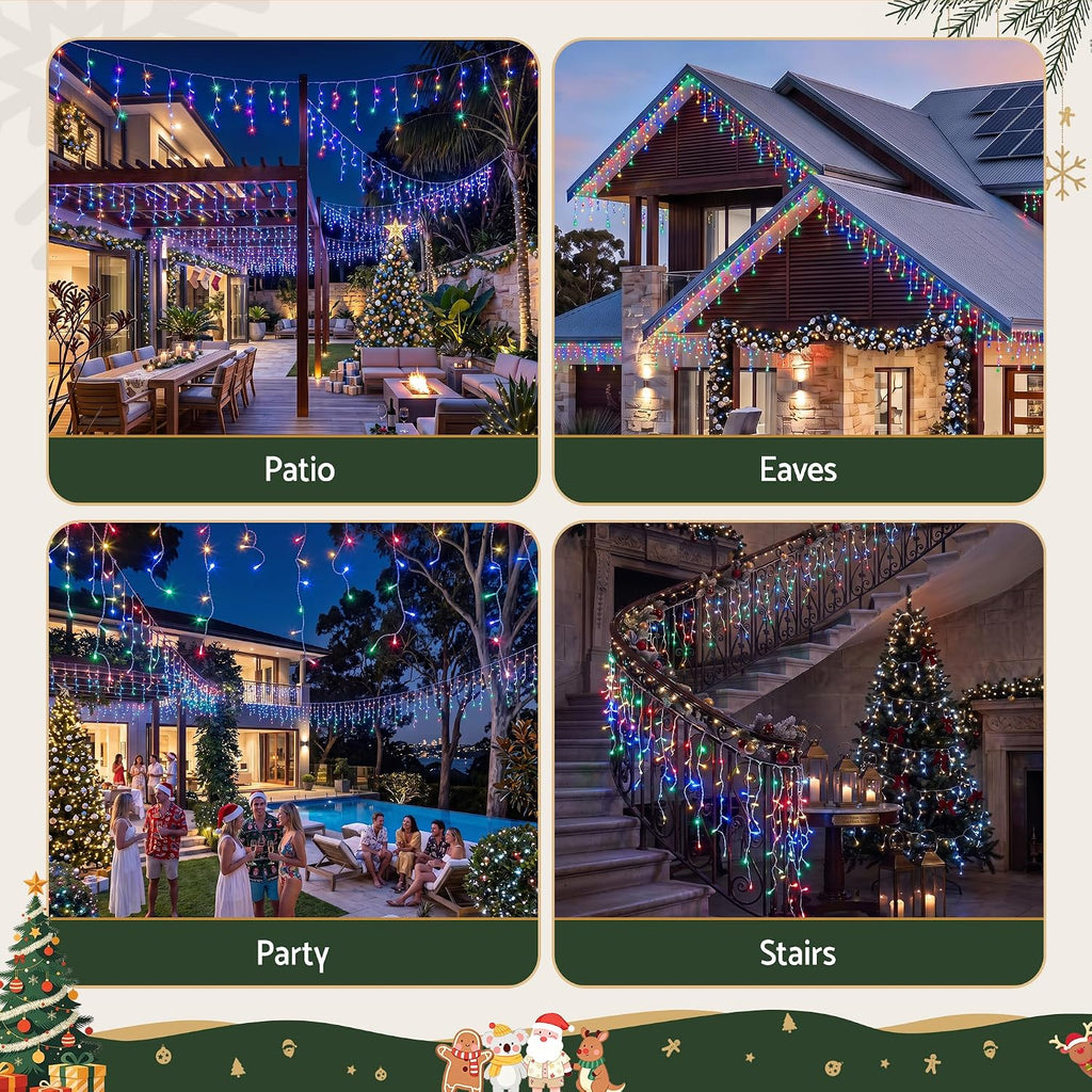 Jingle Jollys Christmas Icicle Lights – Solar & Plug-In Options – view 5