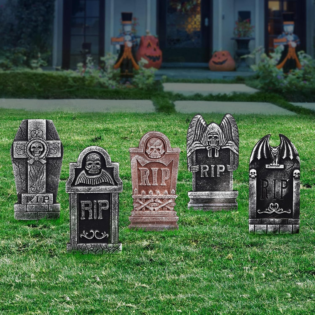 Foam Graveyard Tombstones – 5 Piece Halloween Set – view 7