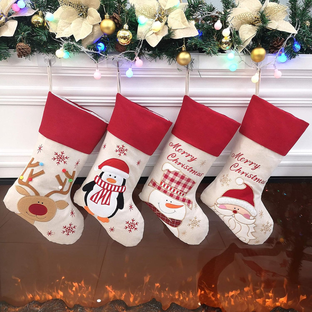 Christmas Stockings – Set of 4 Santa & Friends – view 8