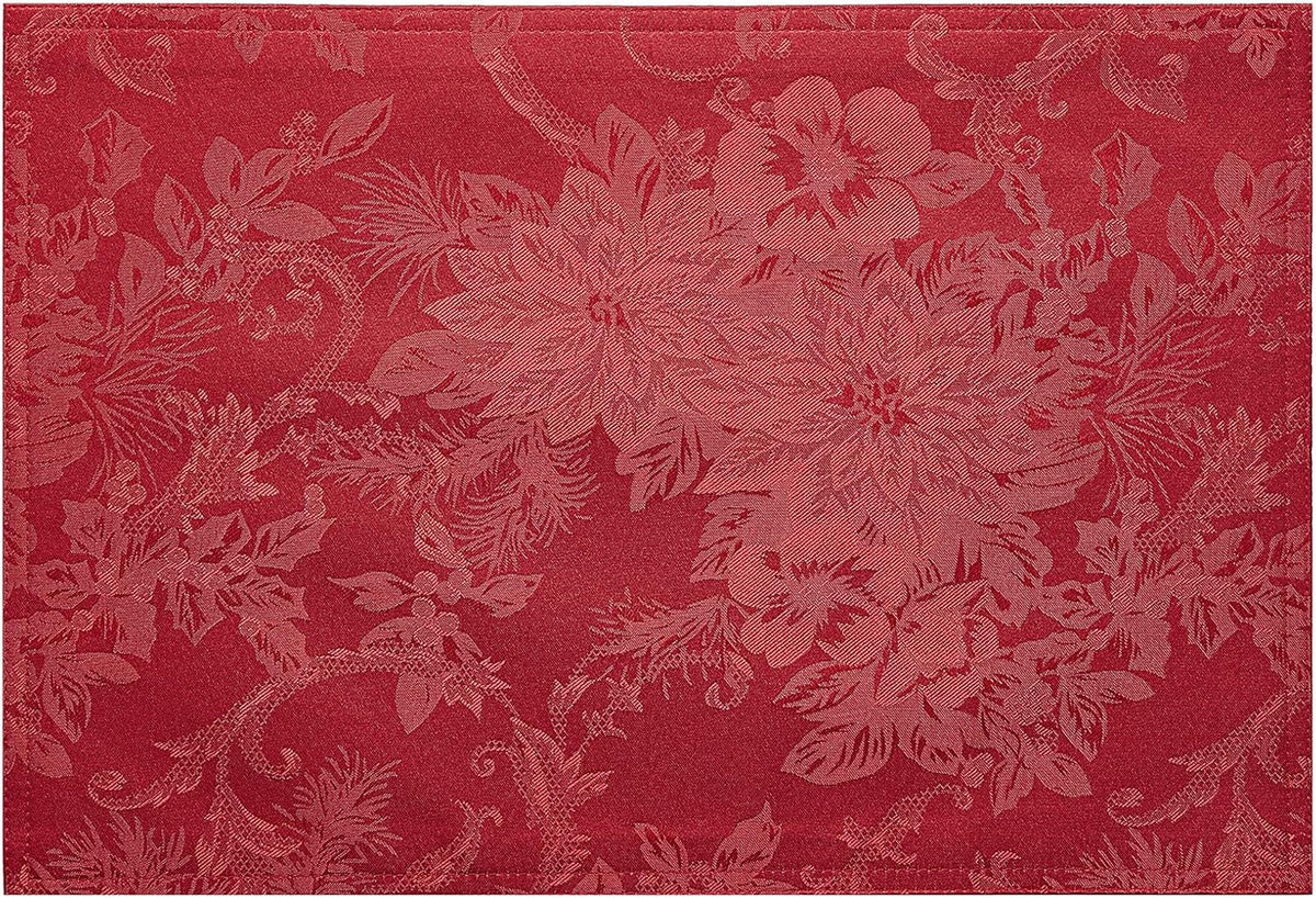 Poinsettia Jacquard Christmas Placemats – 33 x 48 cm – view 2