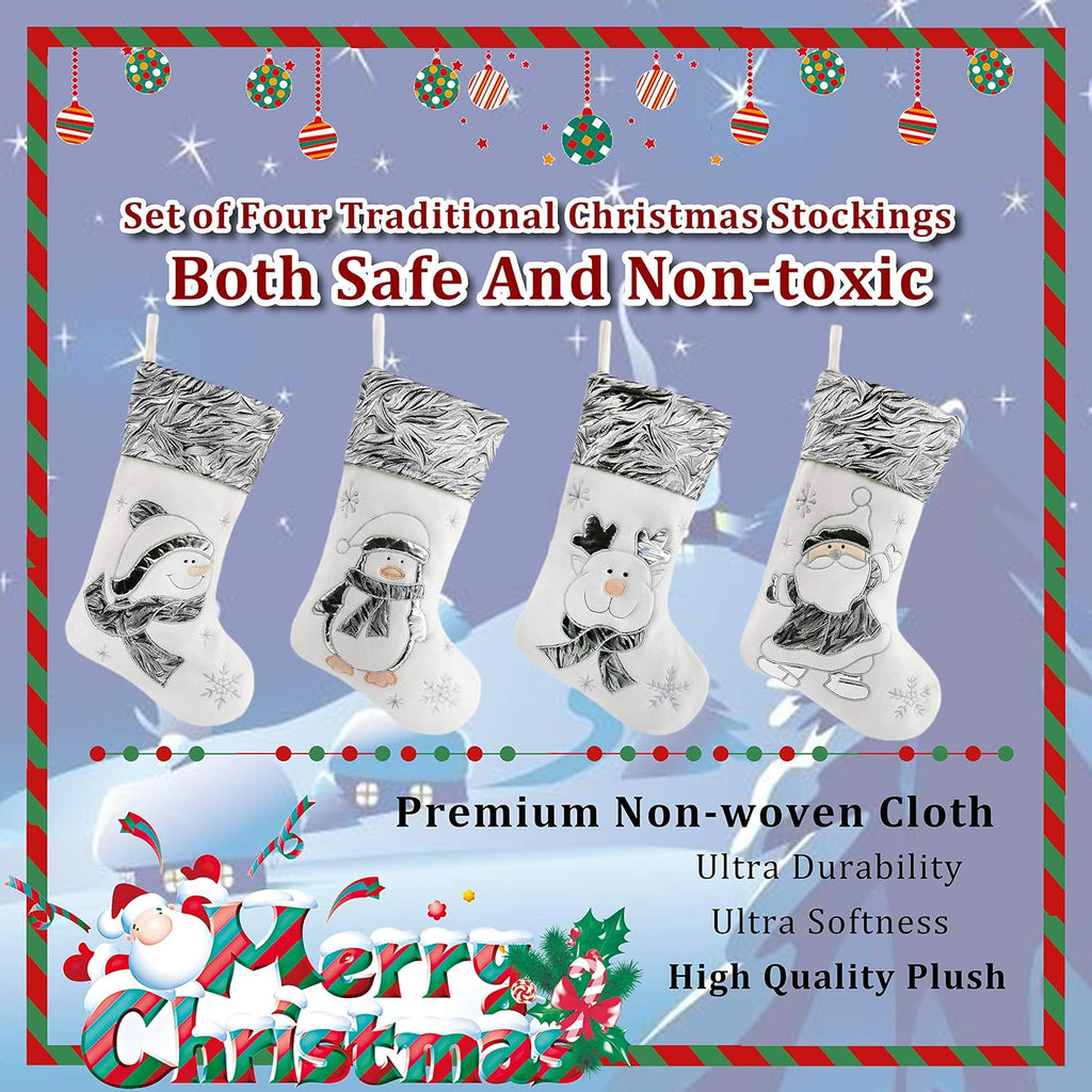 Christmas Stockings – Set of 4 Santa & Friends – view 4